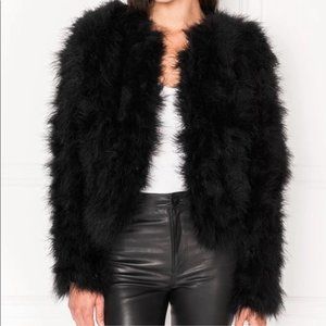 Genuine Feather Feathered Jacket Coat Top